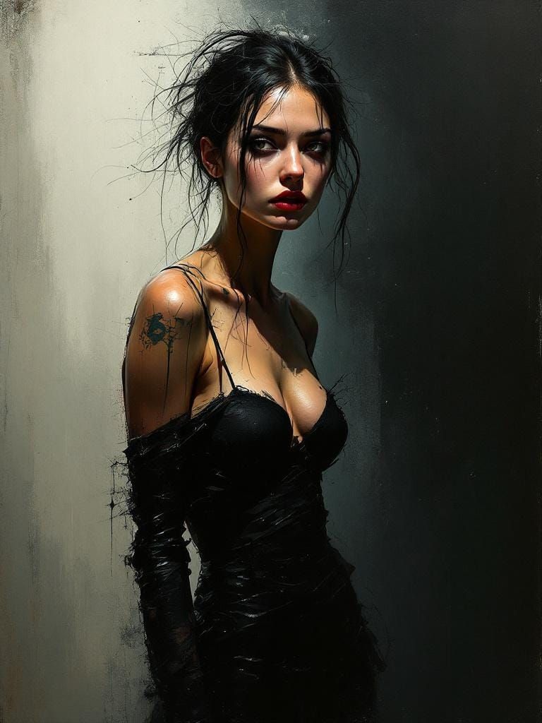 Expressive Figure Study in Style of Schiele and Bacon