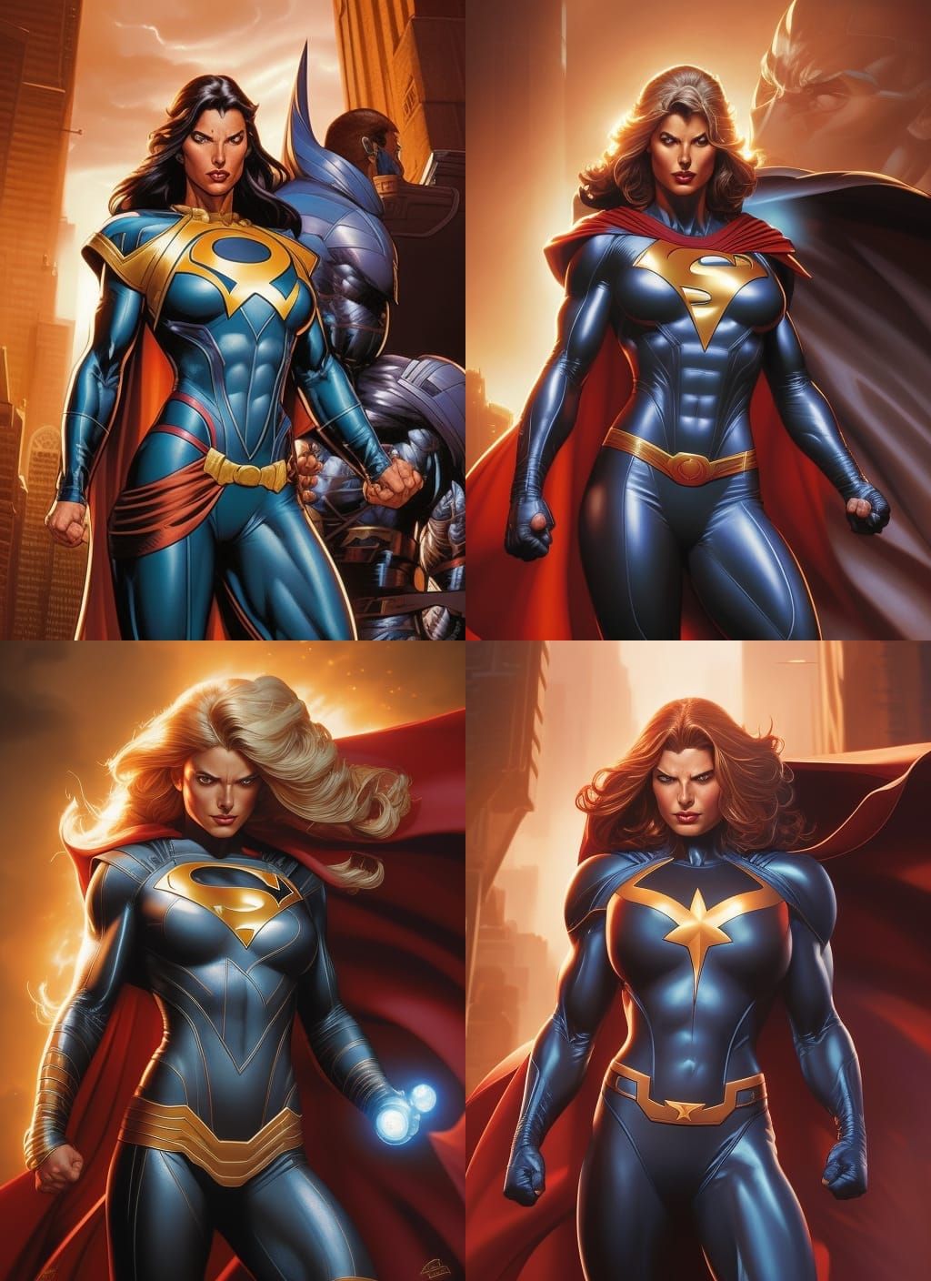 Heroic Powergirl Portrait in Comic Book Style