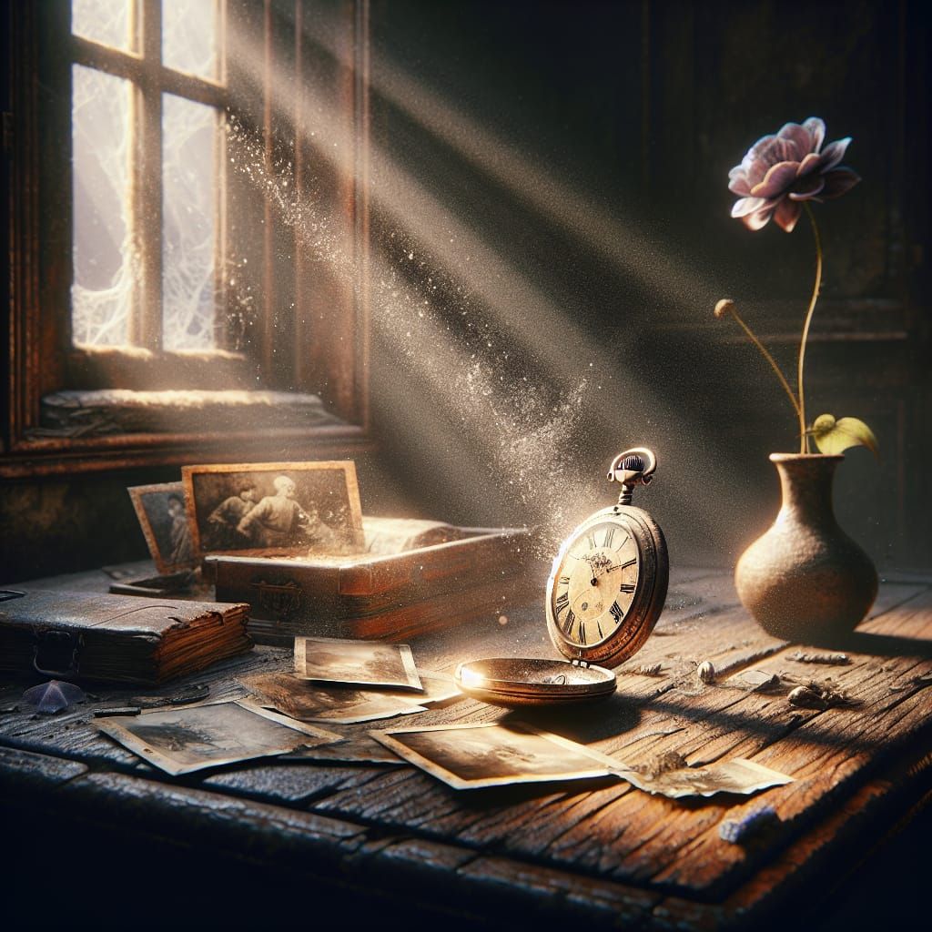 Abandoned Room: Light Through Dust, Matte Painting