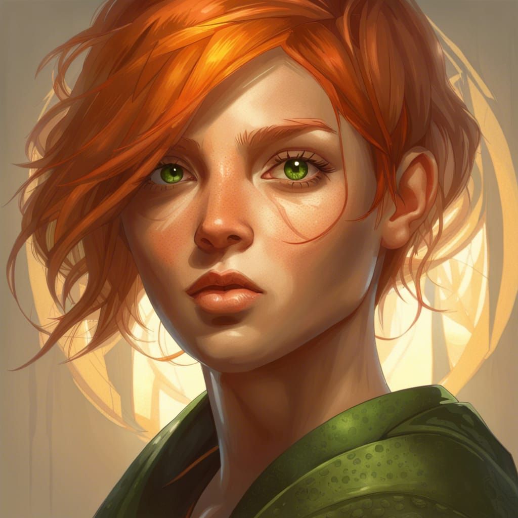 D&D Female Monk Portrait in Hyperdetailed Style