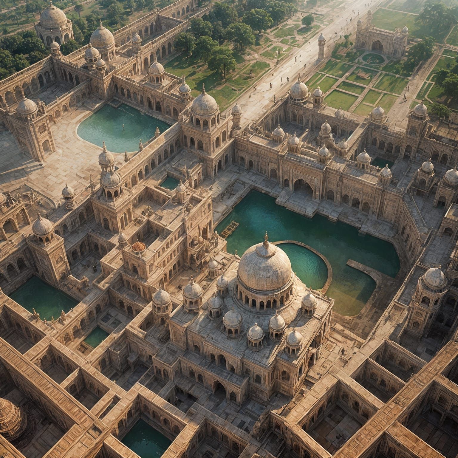 Taj Mahal Sinks into Glowing Underworld Labyrinth