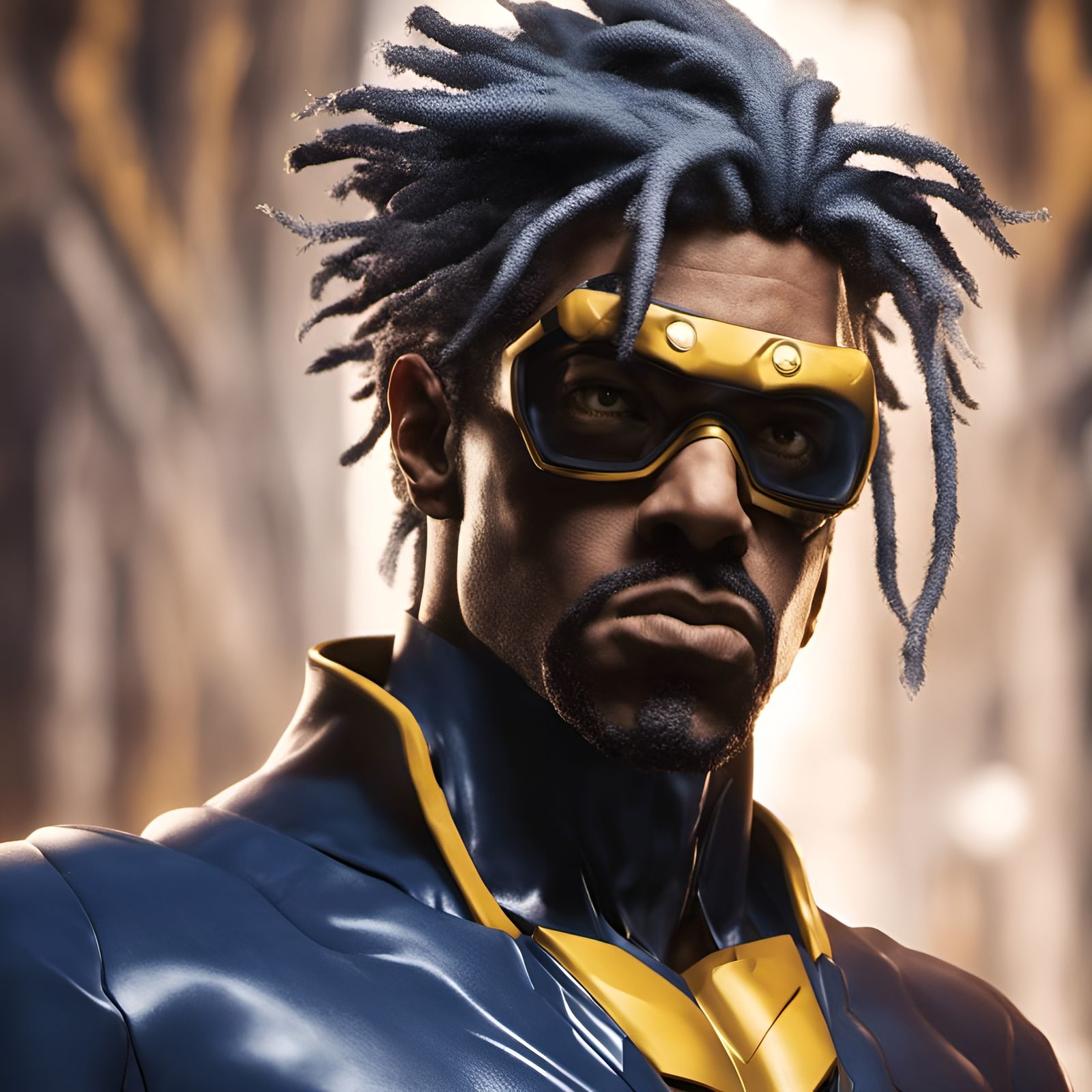 Detailed Portrait of Static Shock in Realistic Style