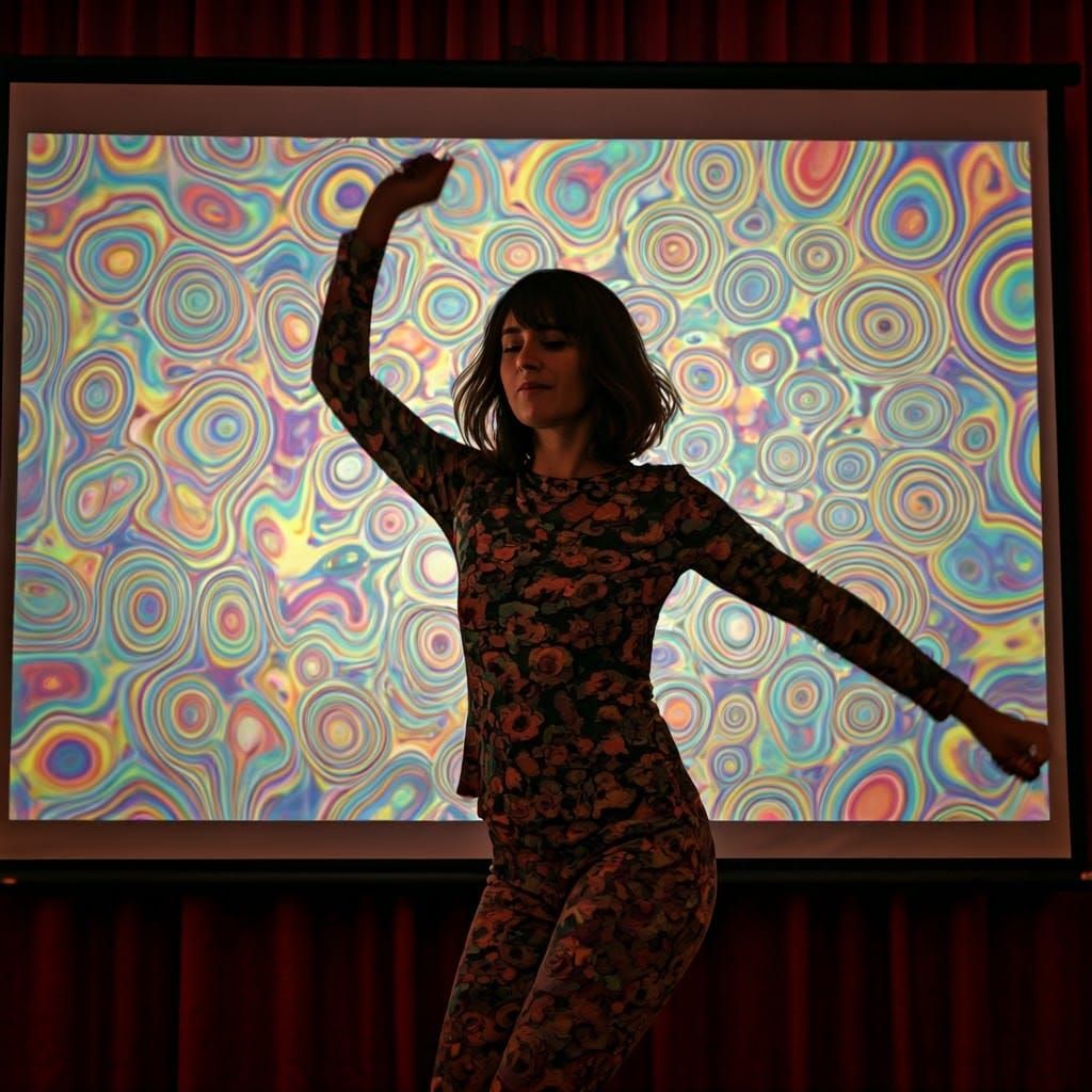 Psychedelic Dancer in 1960s Liquid Light Show