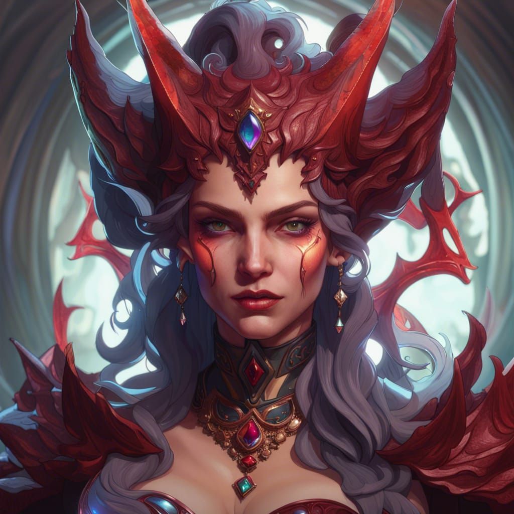 Devil Queen Portrait in Dynamic Lighting