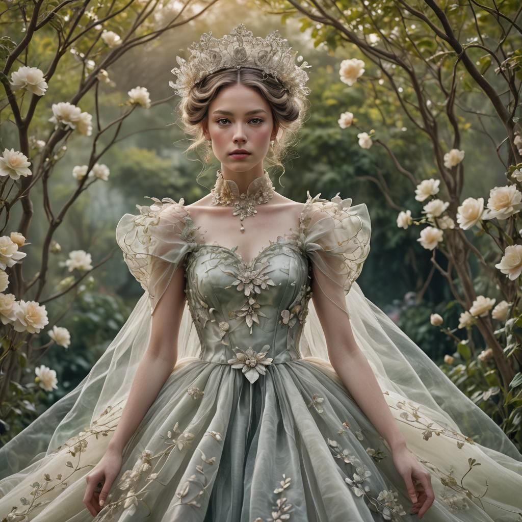 Goddess of Silk Organza in Floating Garden