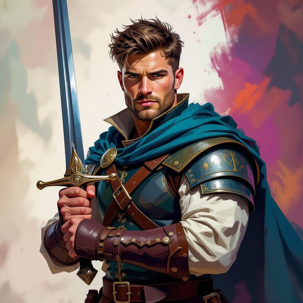 Heroic Finn Splash Art in Vibrant Adventure Time Style