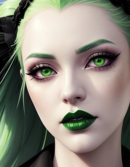 Lime Green Gothic Beauty