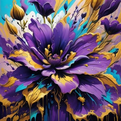 Stylized Flower in Detailed Matte Painting Style