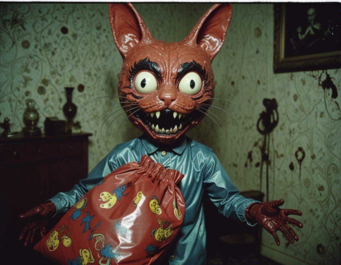 Creepy Surreal Being with Magic Bag - Analog Photo