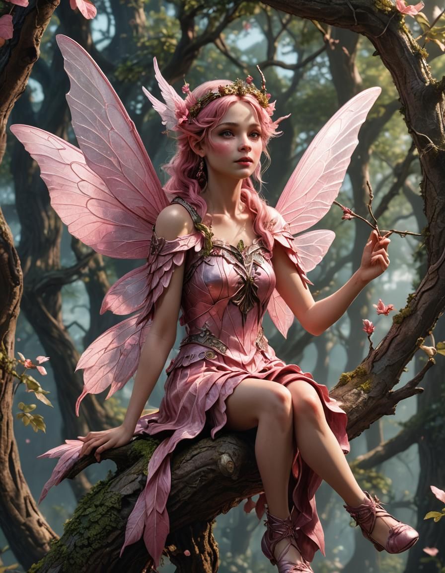 A beautiful pink fairy