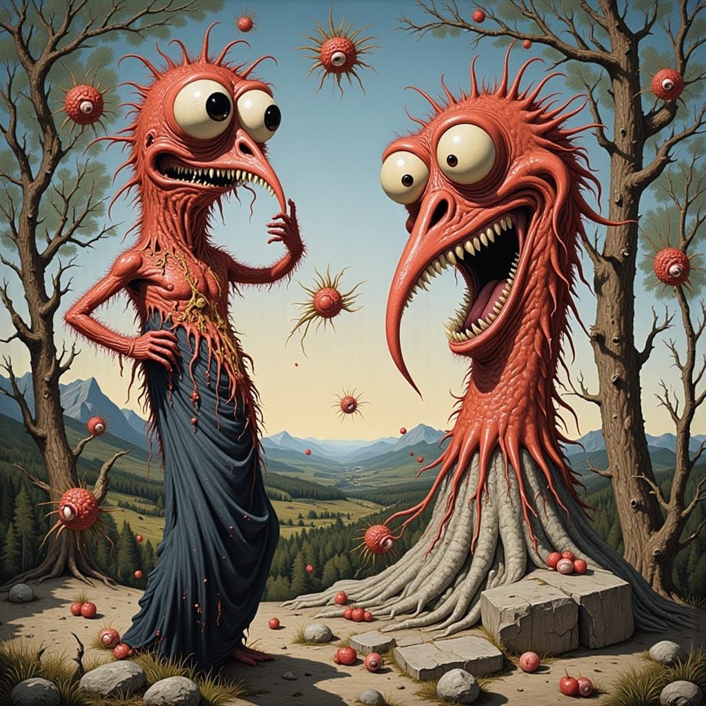 Surreal Black Mountain Landscape