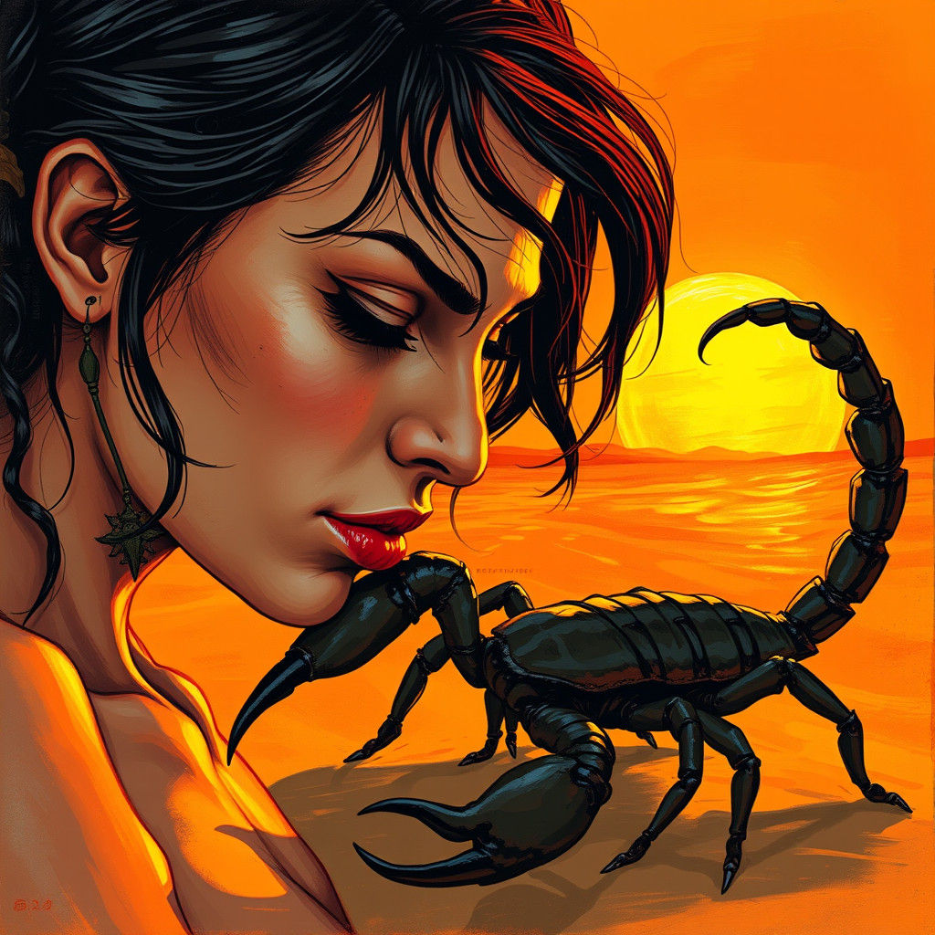 Woman's Kiss: A Surreal Desert Encounter