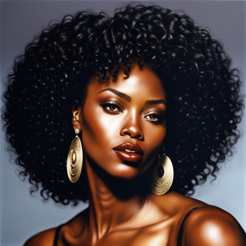 Realistic Portrait of African-American Woman, 1990s