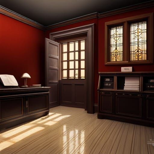 Old Russian Doctor's Office in Hyperrealistic Splash Art