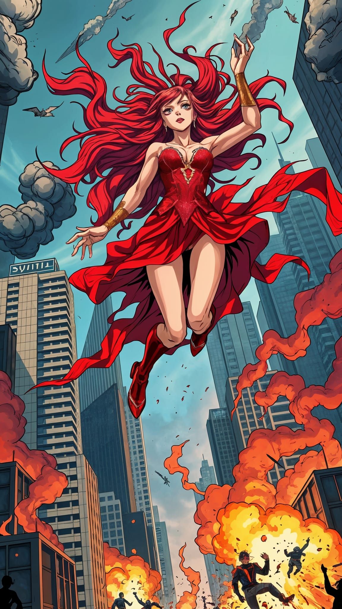 Futuristic Muscle Queen Unleashes Chaos in Dark Manga Style