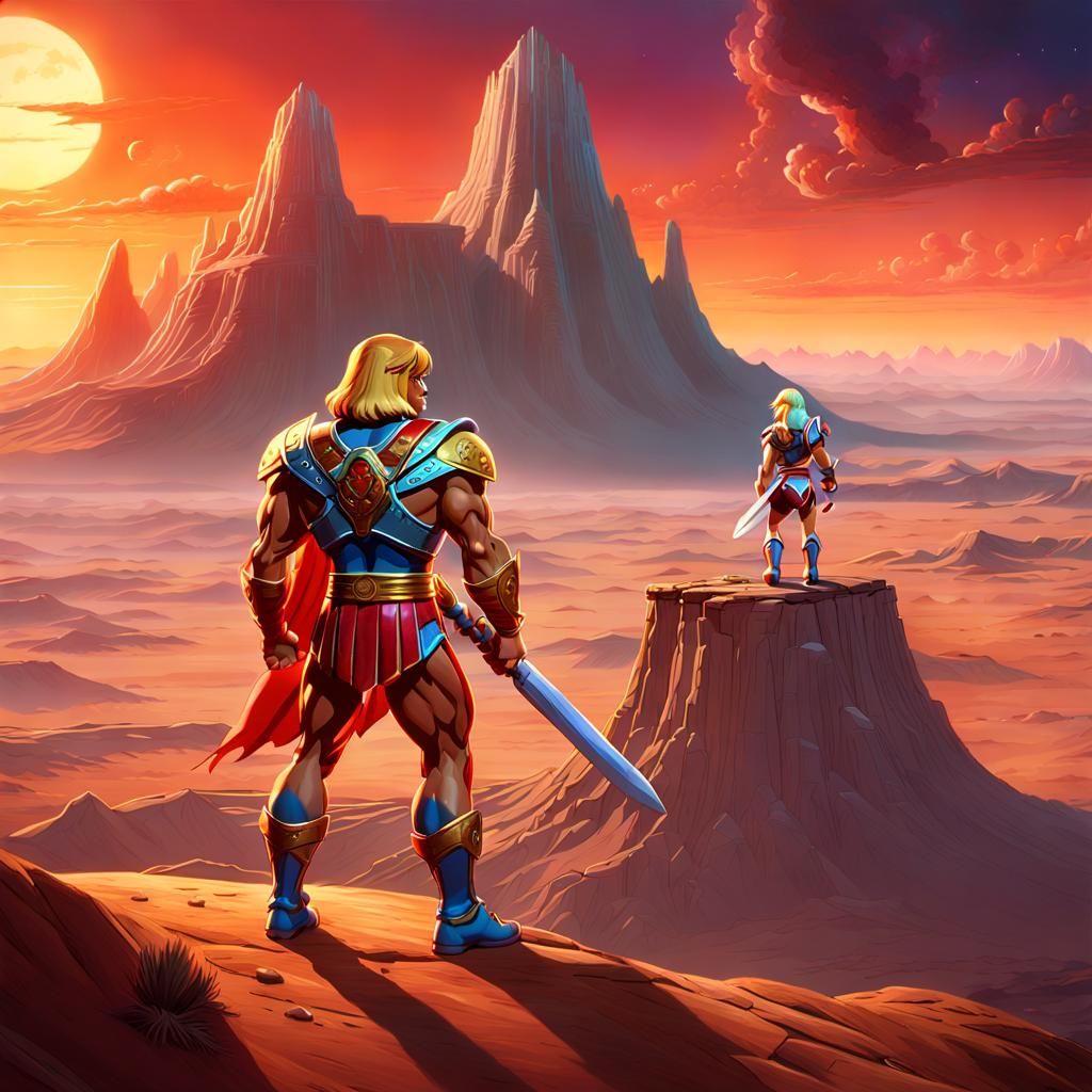 He-Man and She-Ra Watch Desert Sunset