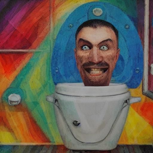 Hilarious Meme: Skibidi Toilet Laughing, Hyperrealistic Digi...