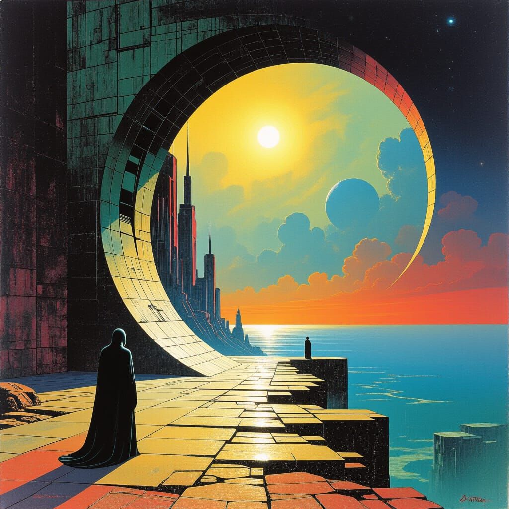 Science Fiction Portal in Dark Fantasy Style