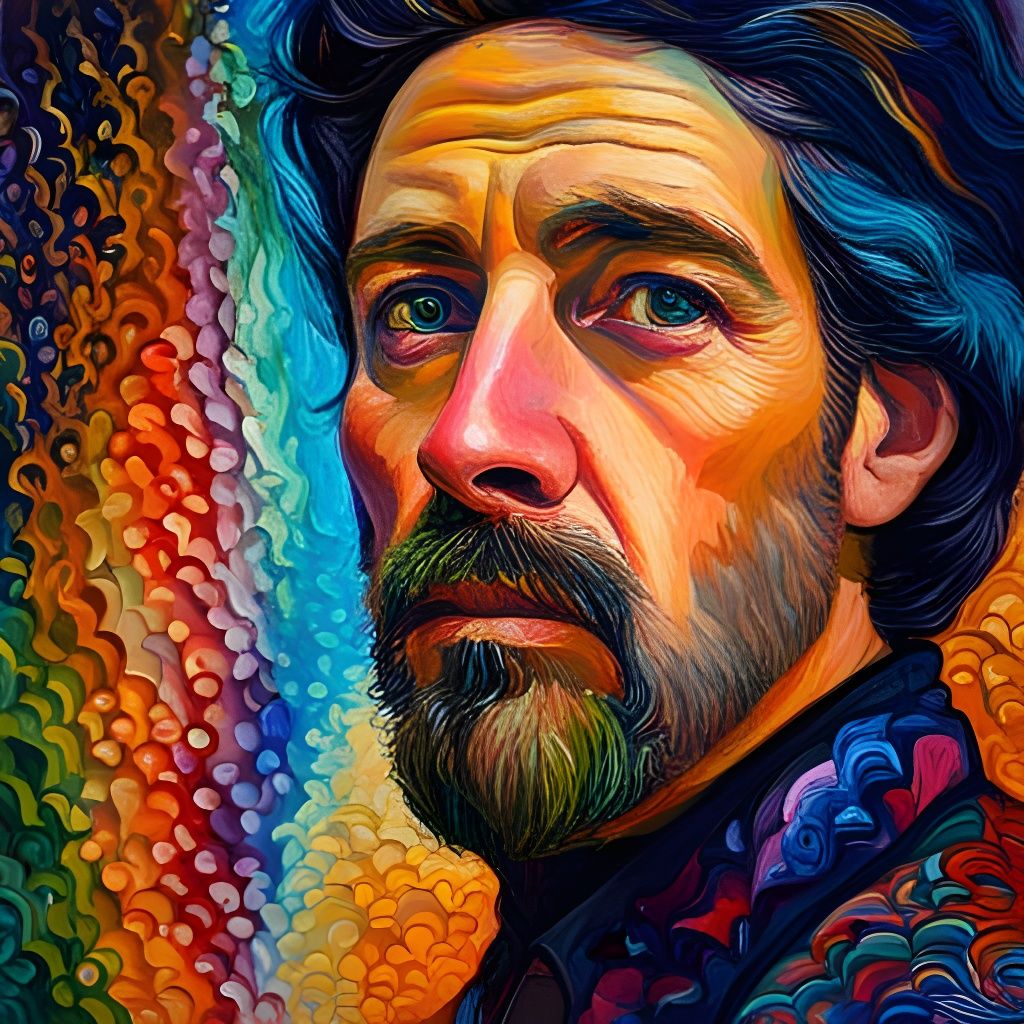 Leon the Replicant: Recursive Rainbows in Expressionist Oil