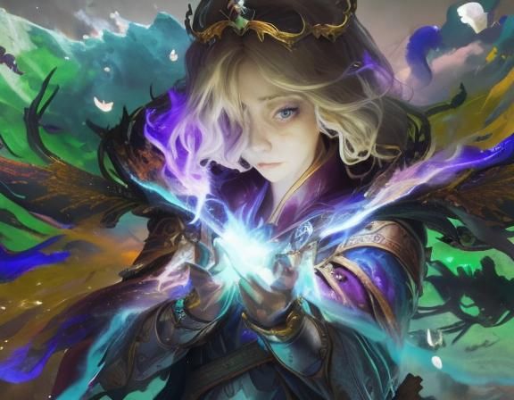 Excalibur with Crown of Fire: Cinematic Digital Art