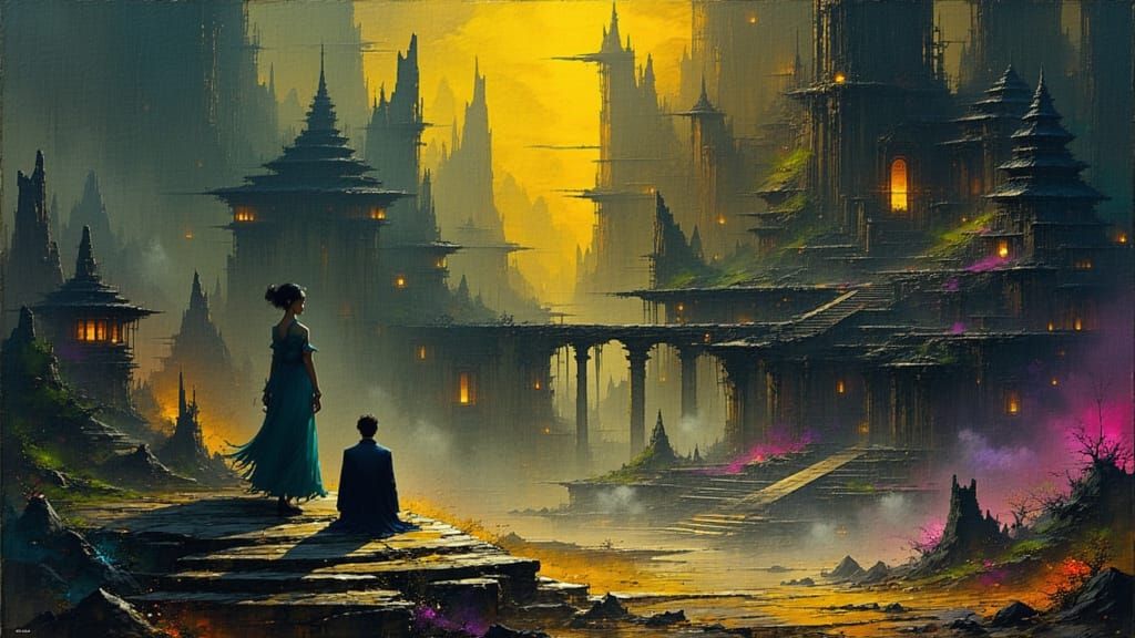 Mystical Temple Machine Catastrophe in Digital Matte Paintin...