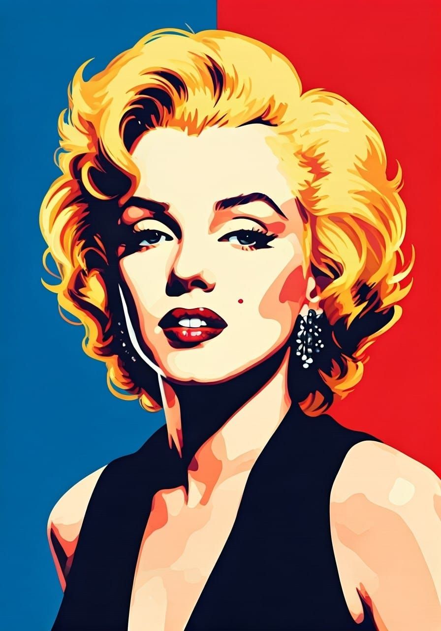 Vibrant Pop Art Portrait of Marilyn Monroe