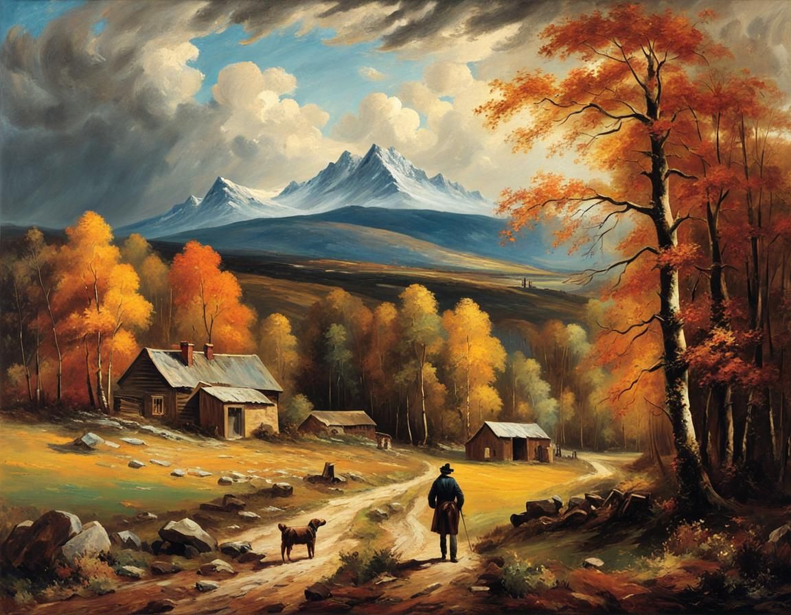 Winter Landscape in the Style of Romanticism