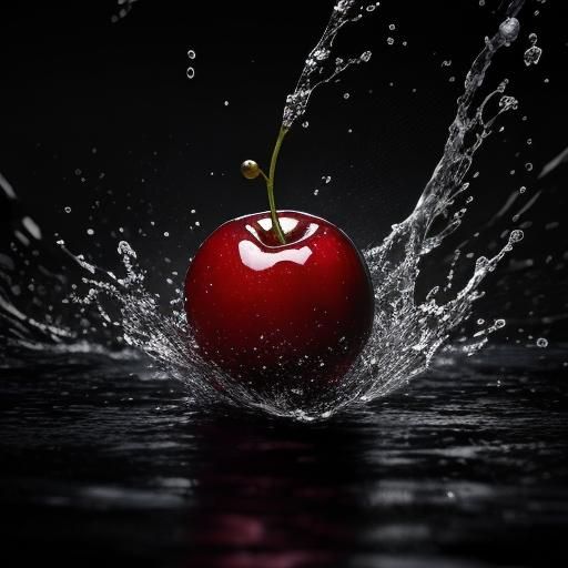 Cherry Splash with Volumetric Lighting