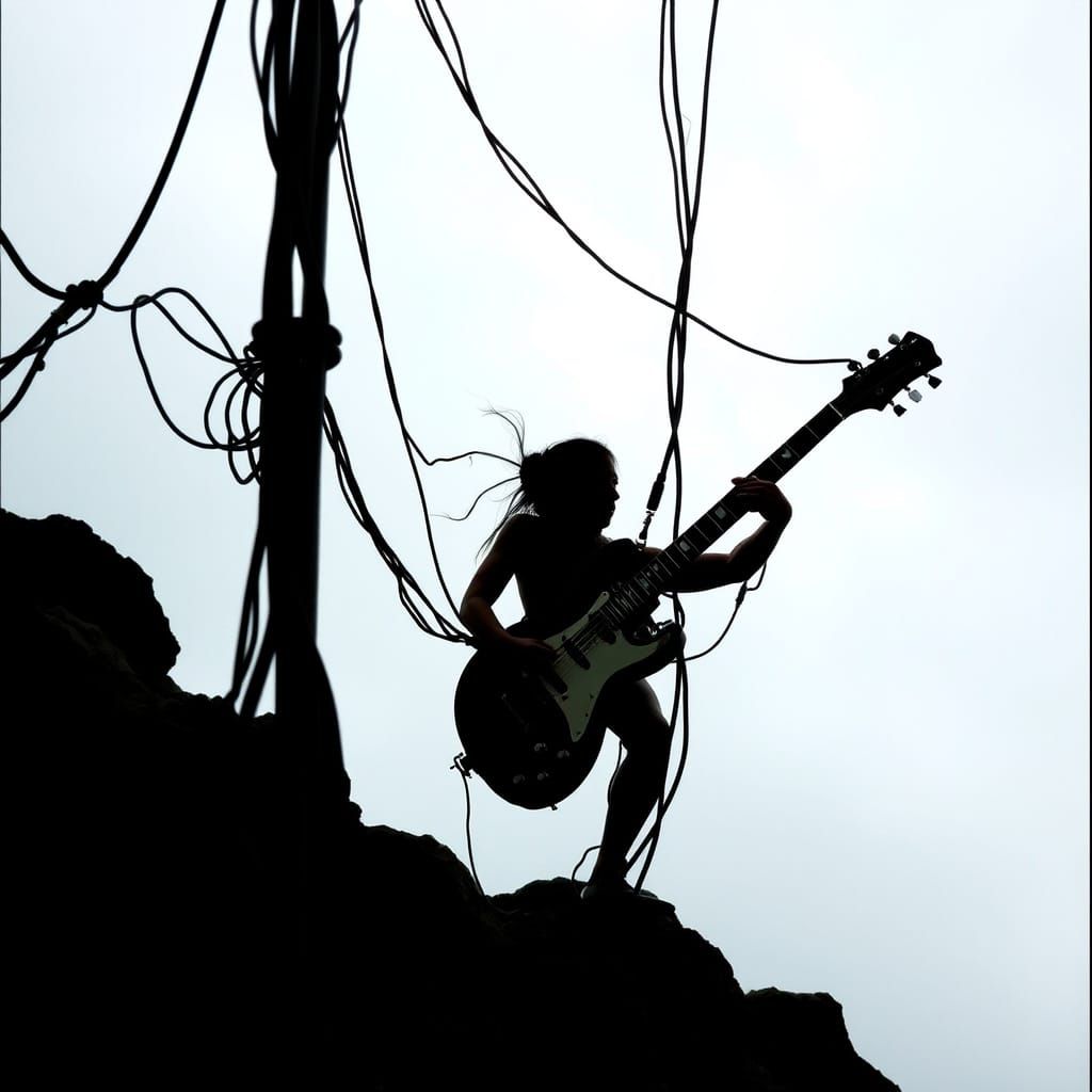 Abstract Twisted Wire Structure: Modern Industrial Art