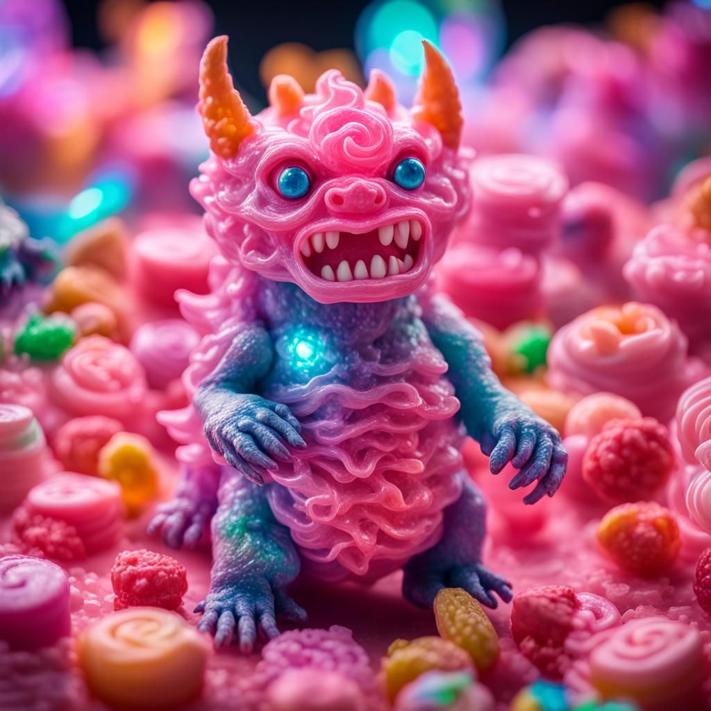 Candy Kaiju in Asylum: Pastel Disney Cartoon