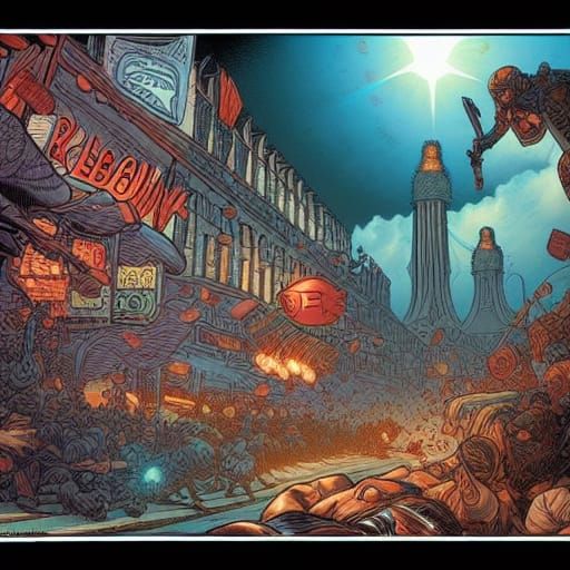 Dreamland Rebellion in Comic Book Art Style