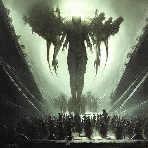 Sci-Fi Alien War in Horror Art Style