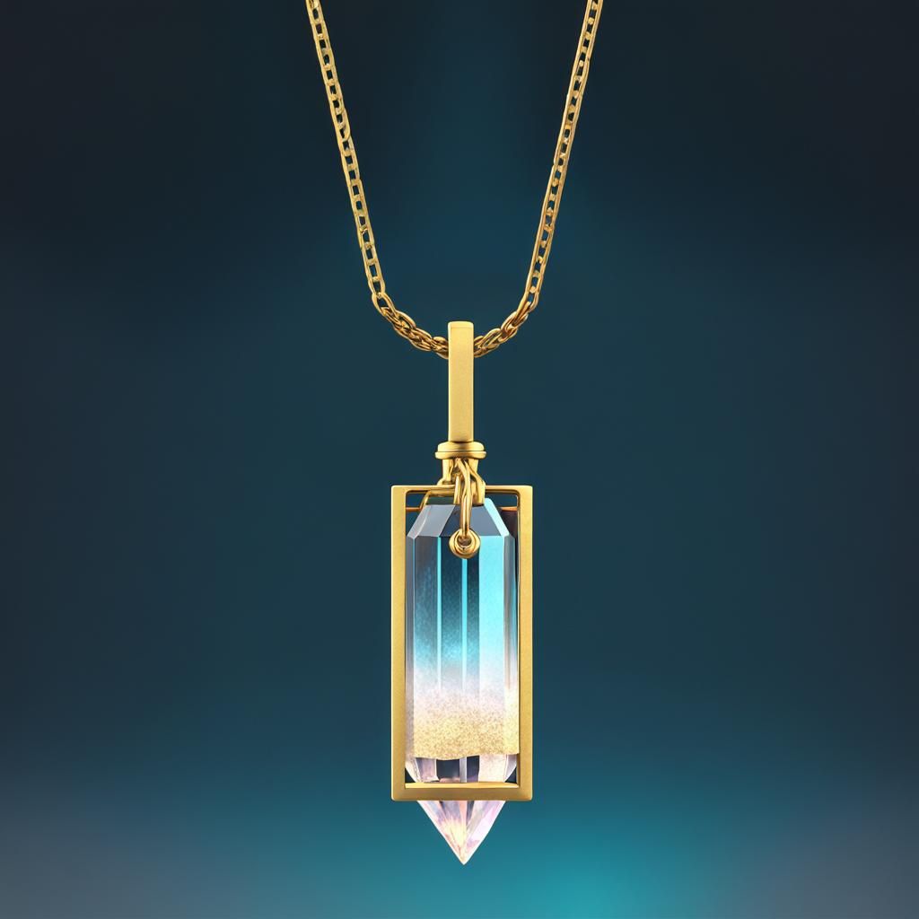 Quartz Crystal Lariat Necklace in Detailed Matte Style