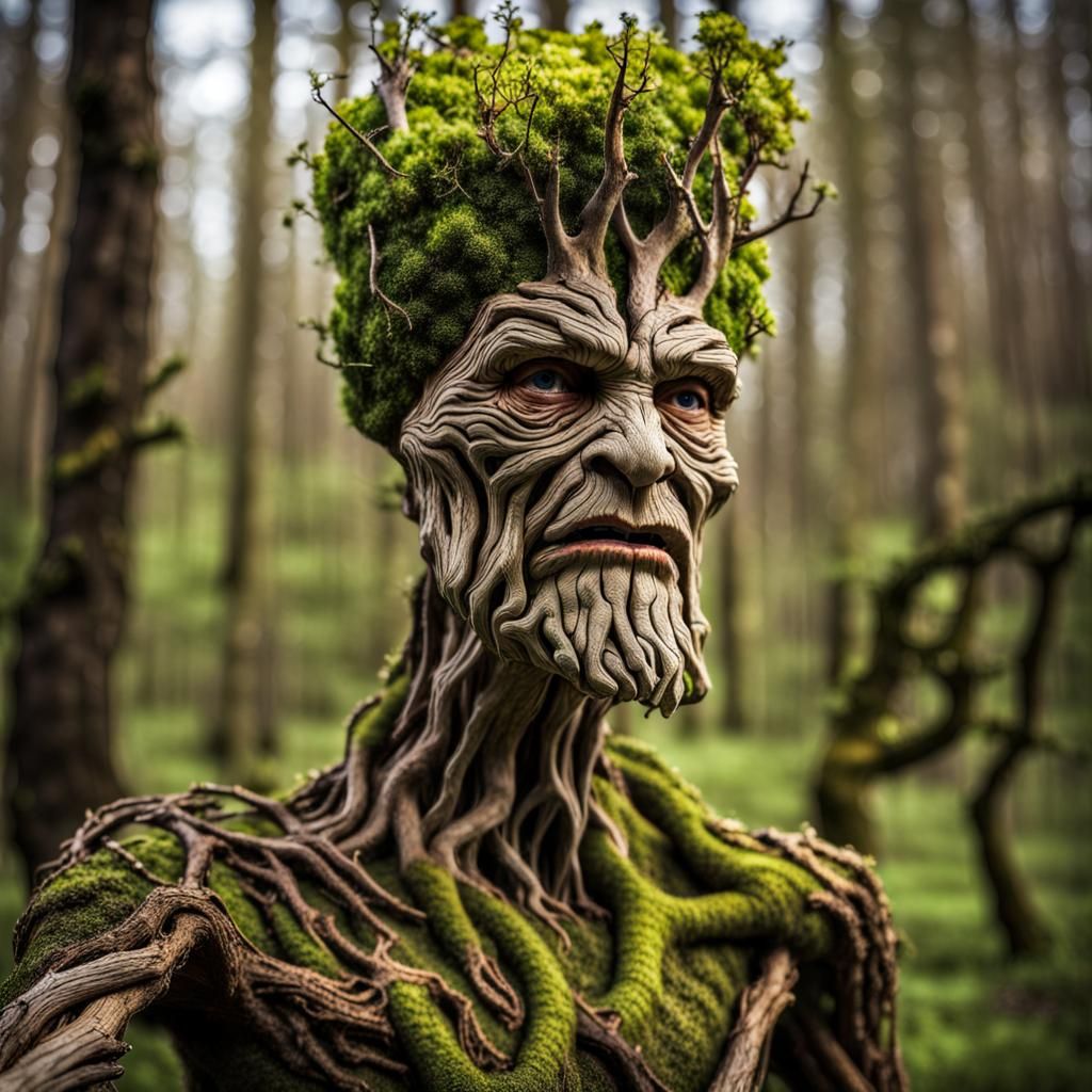 Enraged Female Ent Tree in Arcimboldo Style