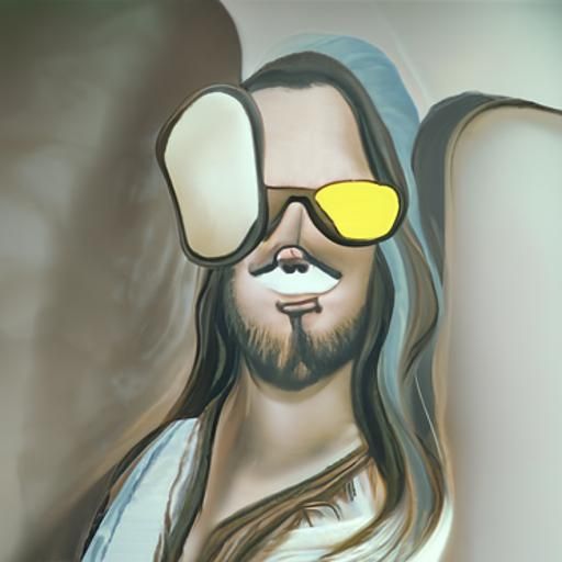 Cartoon Jesus in Sunglasses: Renaissance Painting