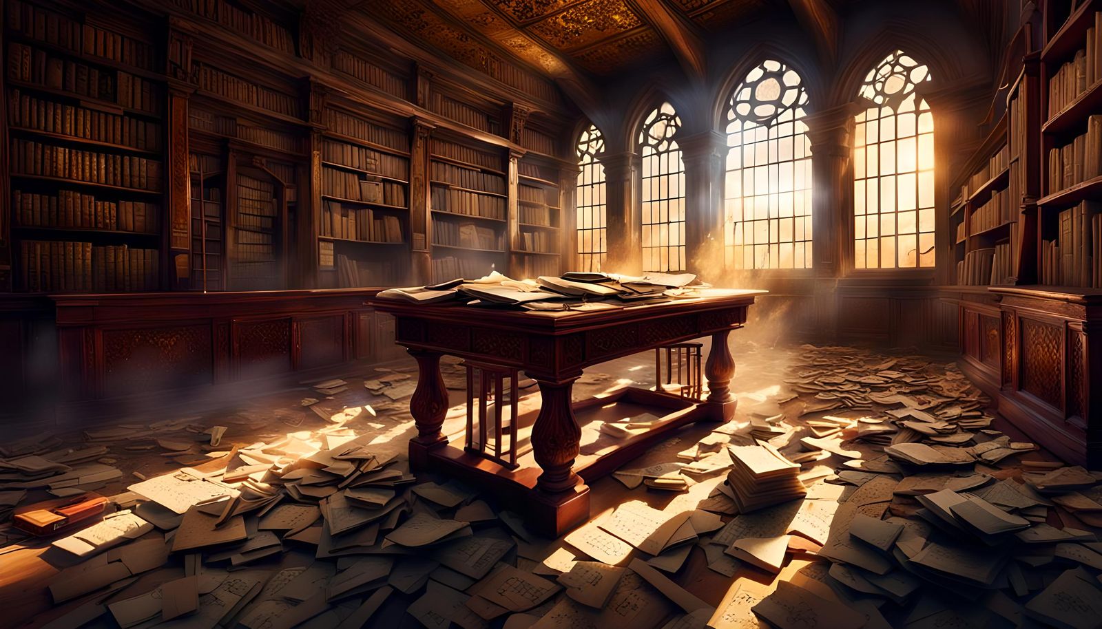 Ancient Library Lost to Time: Matte Painting