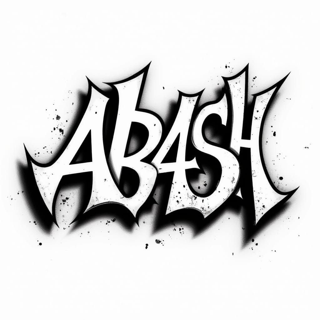 Urban Graffiti Tag with Inverted A and Negative Space