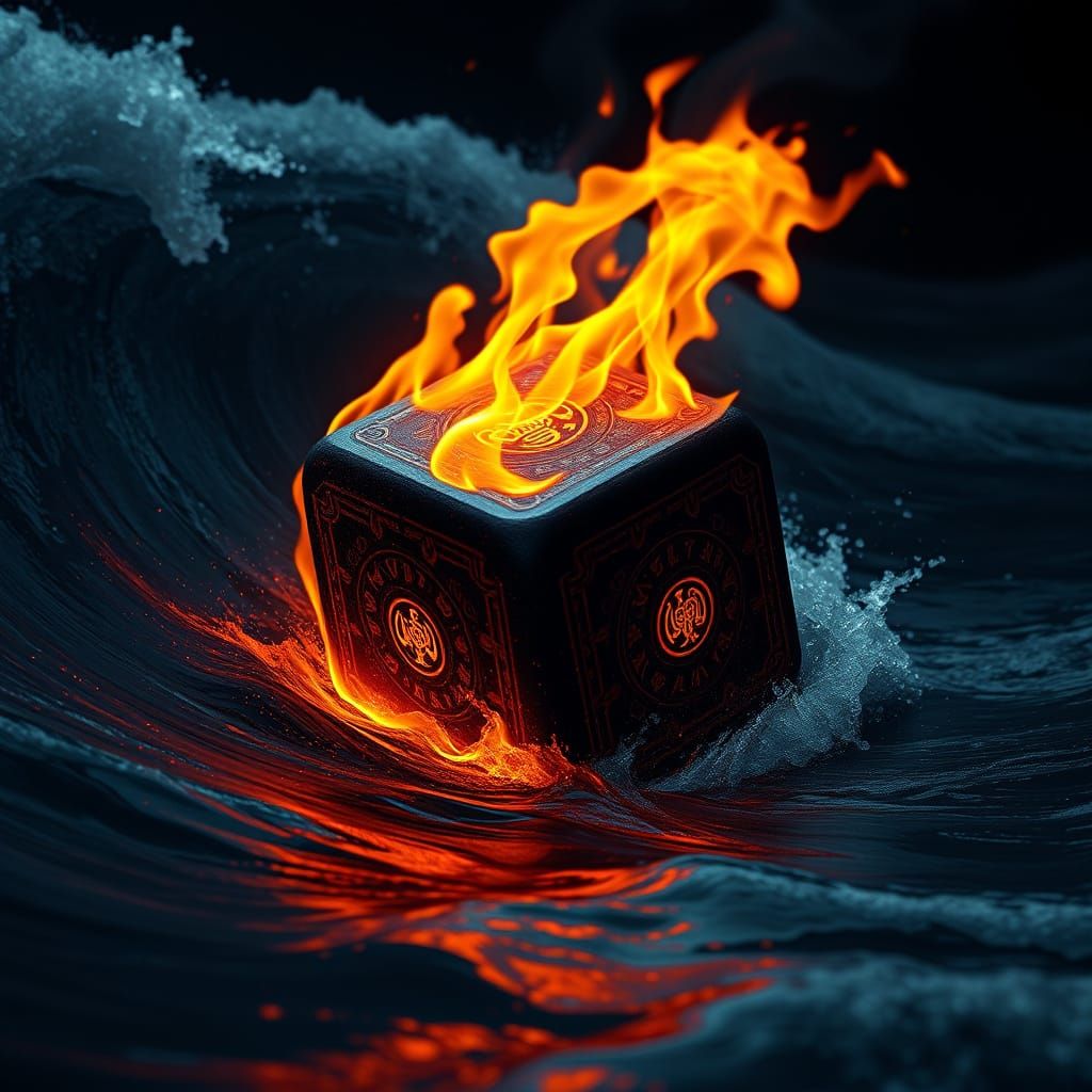 Molten, Black Dice Tumbles in a Dark, Turbulent Abyss