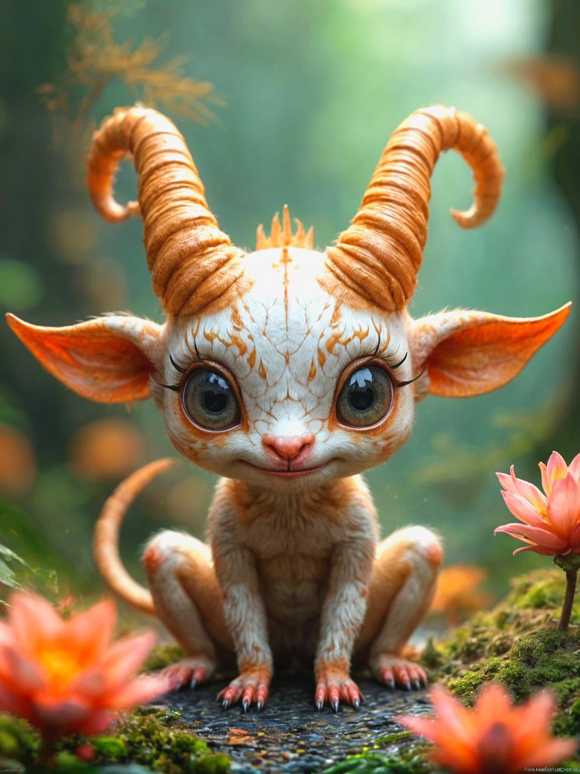 Chibi Spider Crab Demon in Fantasy Jungle