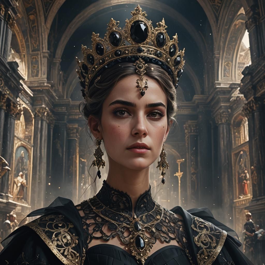 Sublime Black Spanish Goddess Portrait in Fantasy Art
