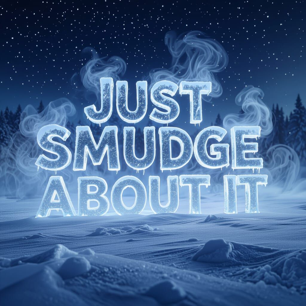 Ice Letters Glow on Winter Night Sky