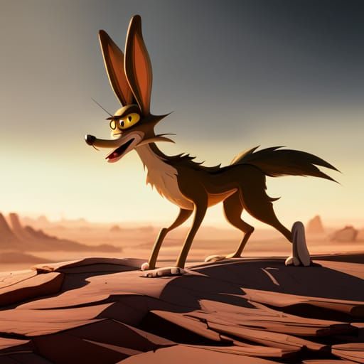 Wile E. Coyote as Detailed Fantasy Art