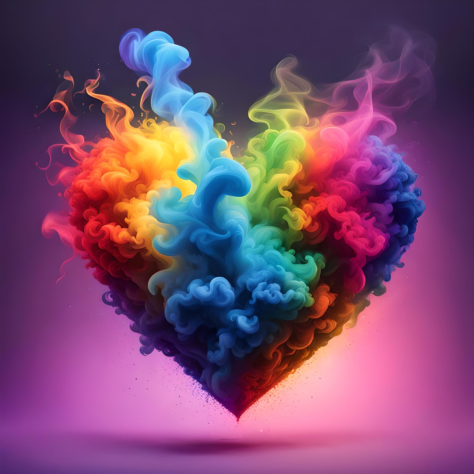 Rainbow smoke heart