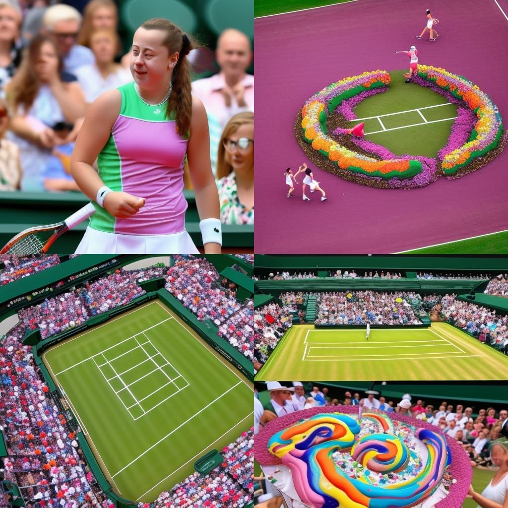 Jelena Ostapenko Vomits at Wimbledon: Candyland Gouache