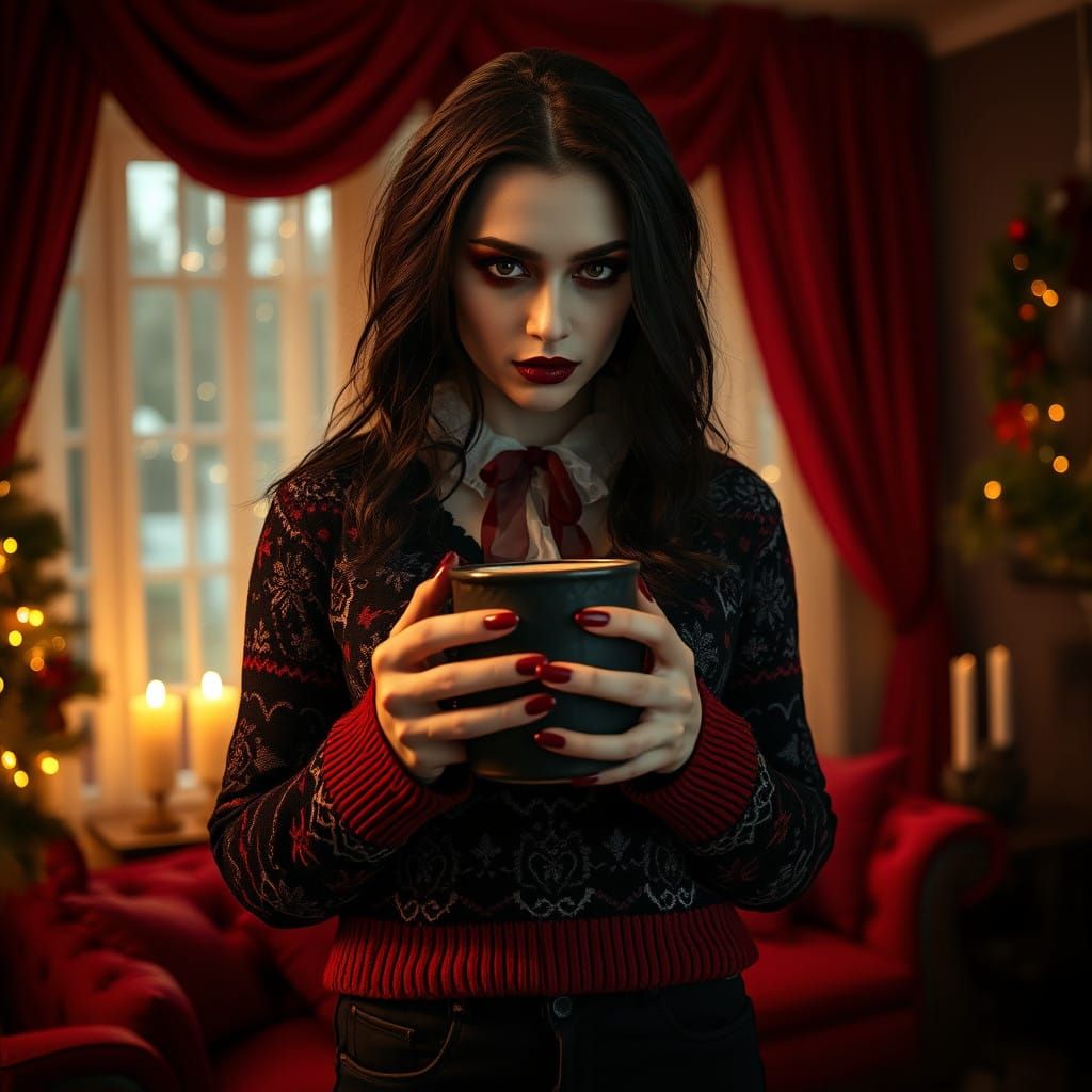 Goth Christmas Spectacle in Rich, Velvety Hues