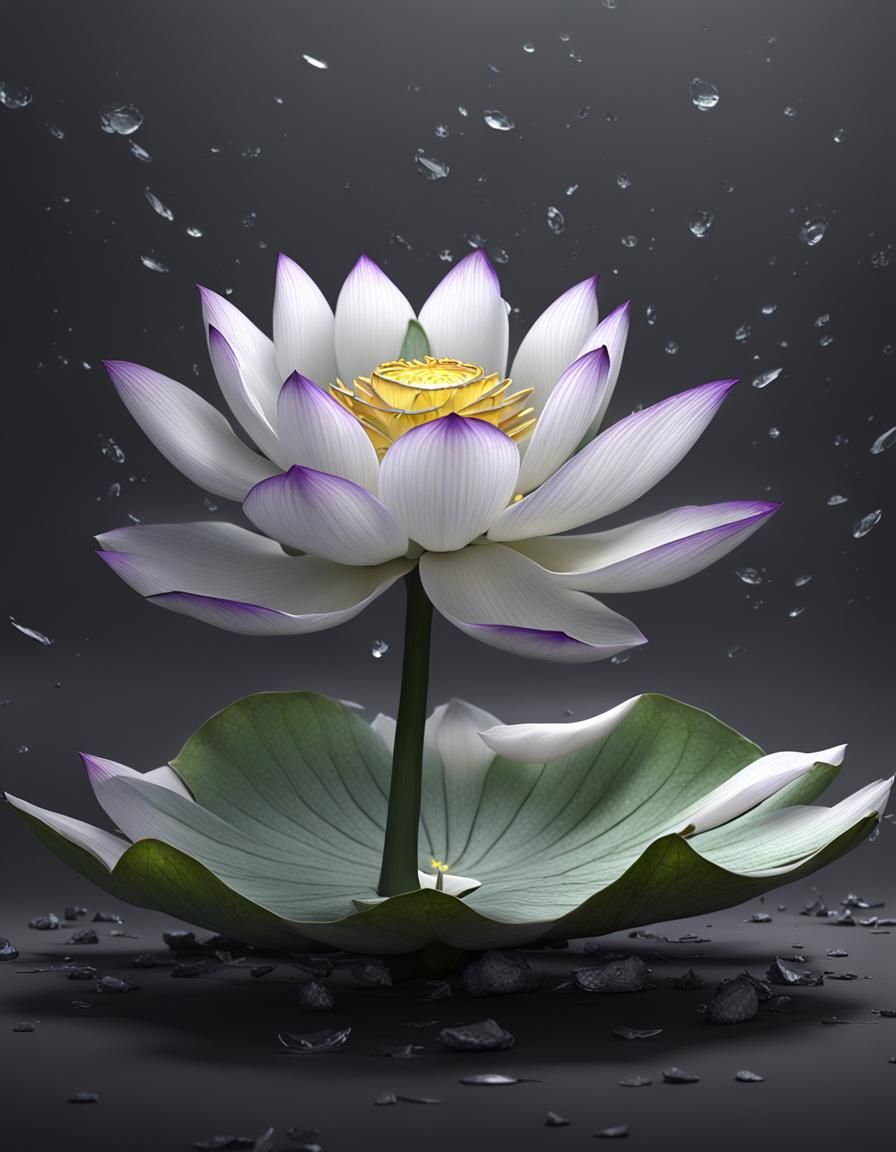 Lotus Flower Pierced by a Dagger in Dark Fantasy Art