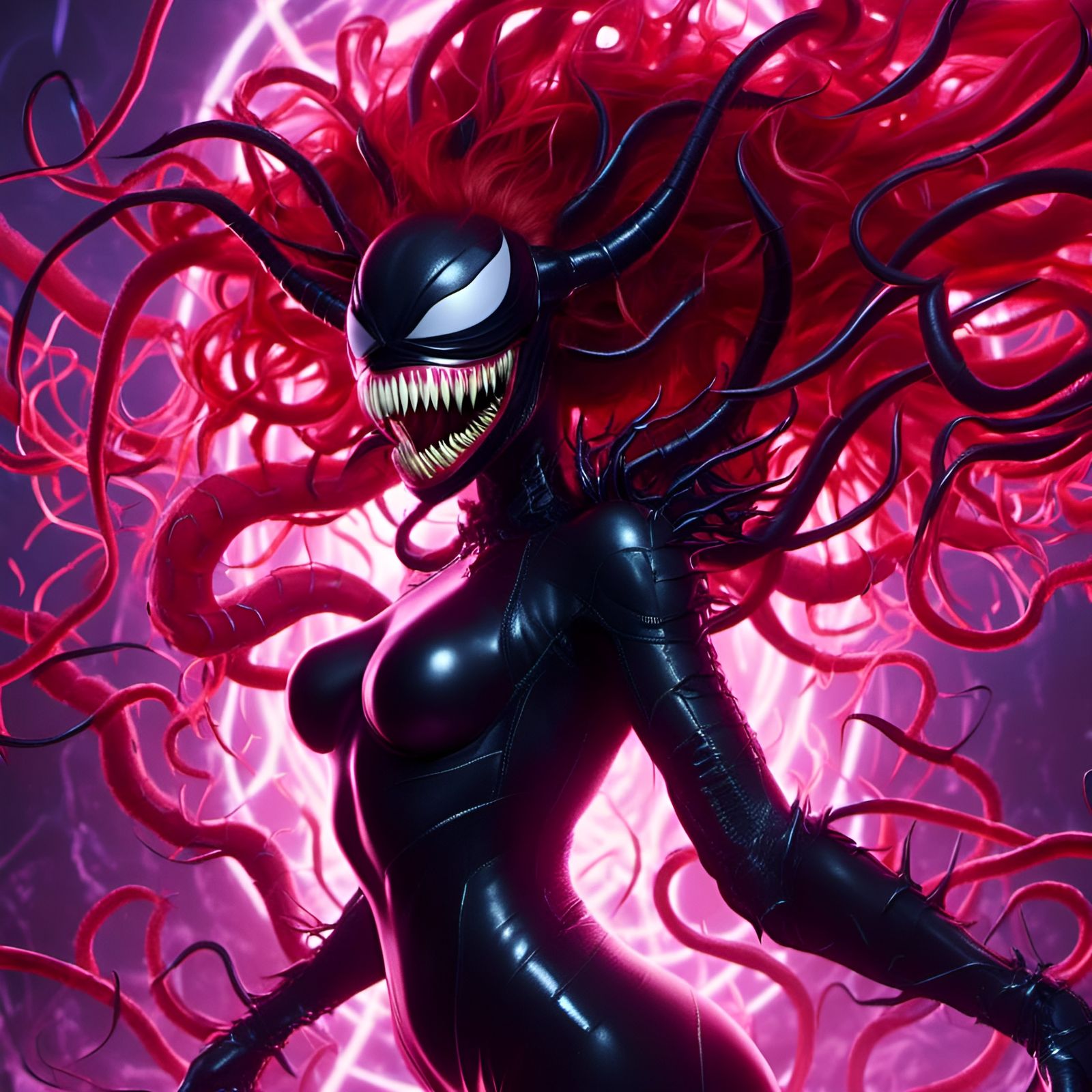 Venomous Woman Portrait in Unreal Style