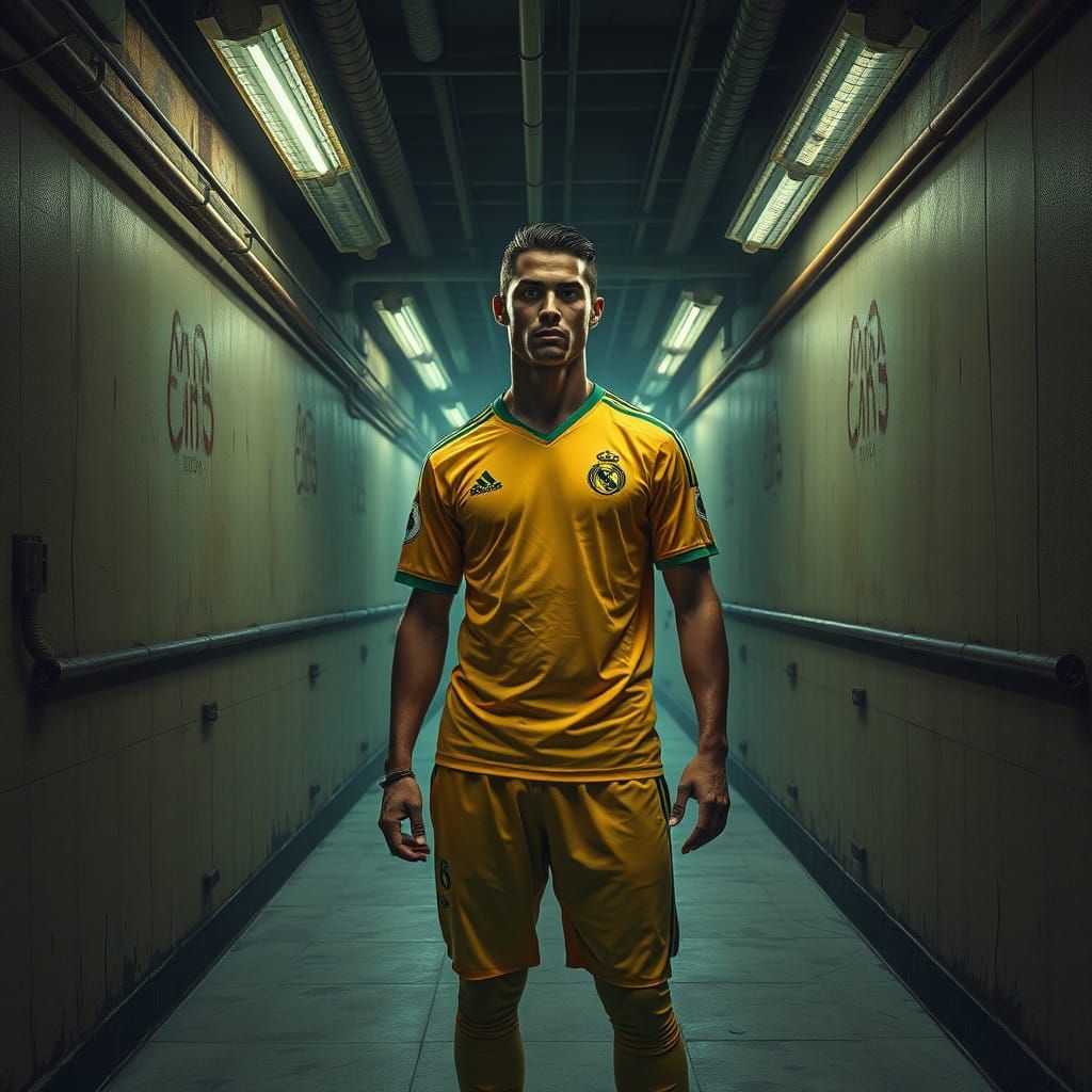 Soccer Star Cristiano Ronaldo in Haunting Backrooms Scene