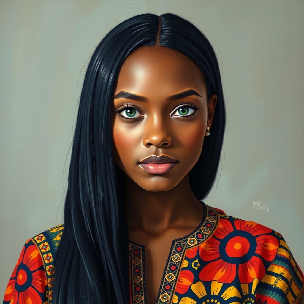 Portrait of a Woman in Senegalese Wax Fabric