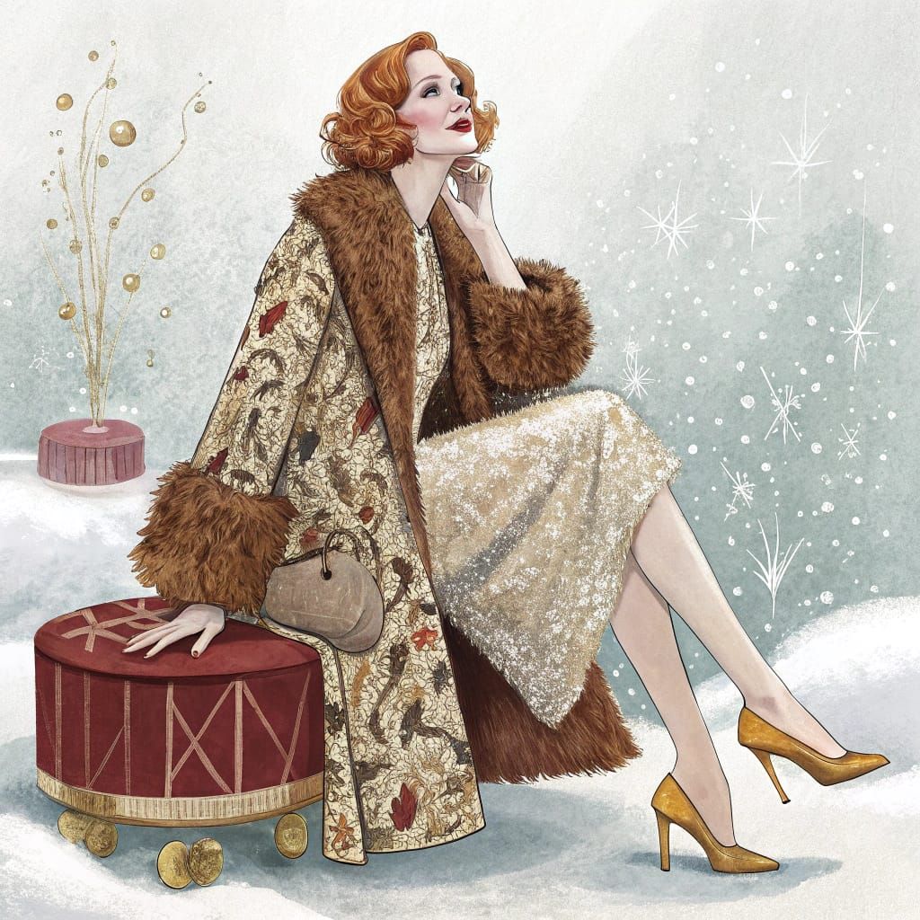 Elegant Woman in Opulent Setting, in the Style of Klimt and....